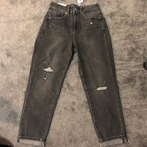 Brand new grey high waisted mom jeans